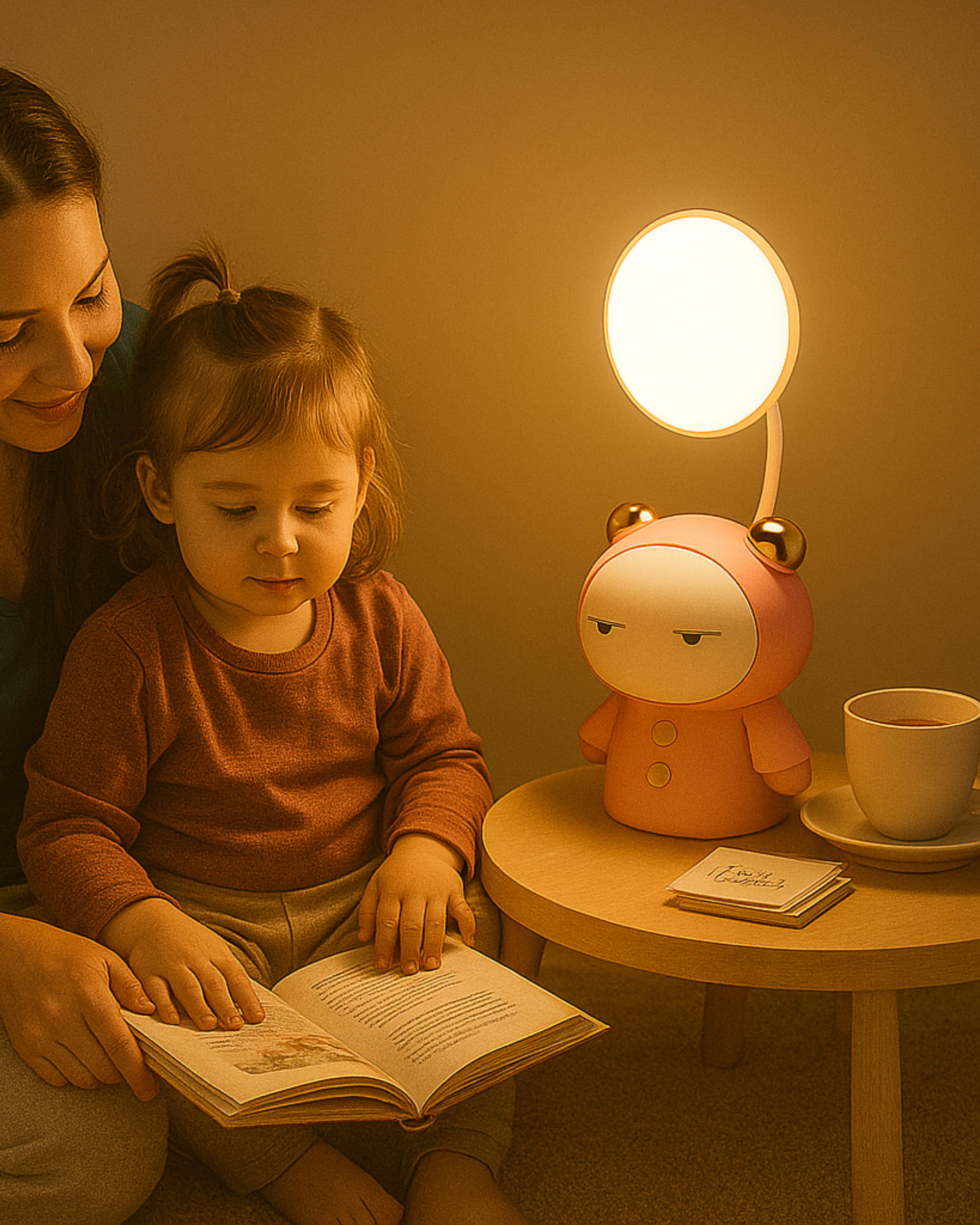 Cartoon USB Rechargeable Table Lamp Dual Light LED Lamp Student Kids Bedroom Reading Desk Lamp Night Light Home Decor