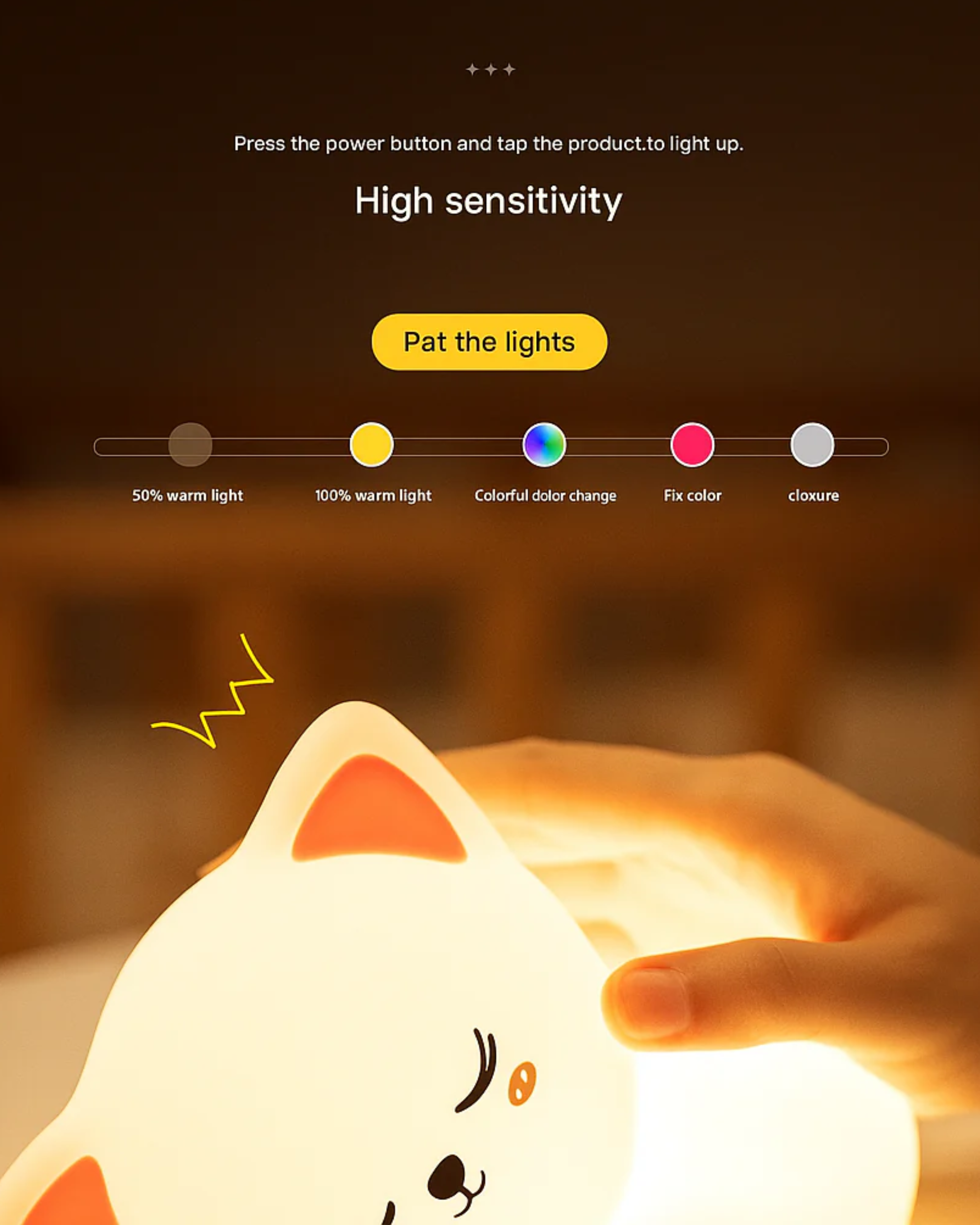 Sleeping Kitten Silicone Night Light – Soothing Glow for Peaceful Nights