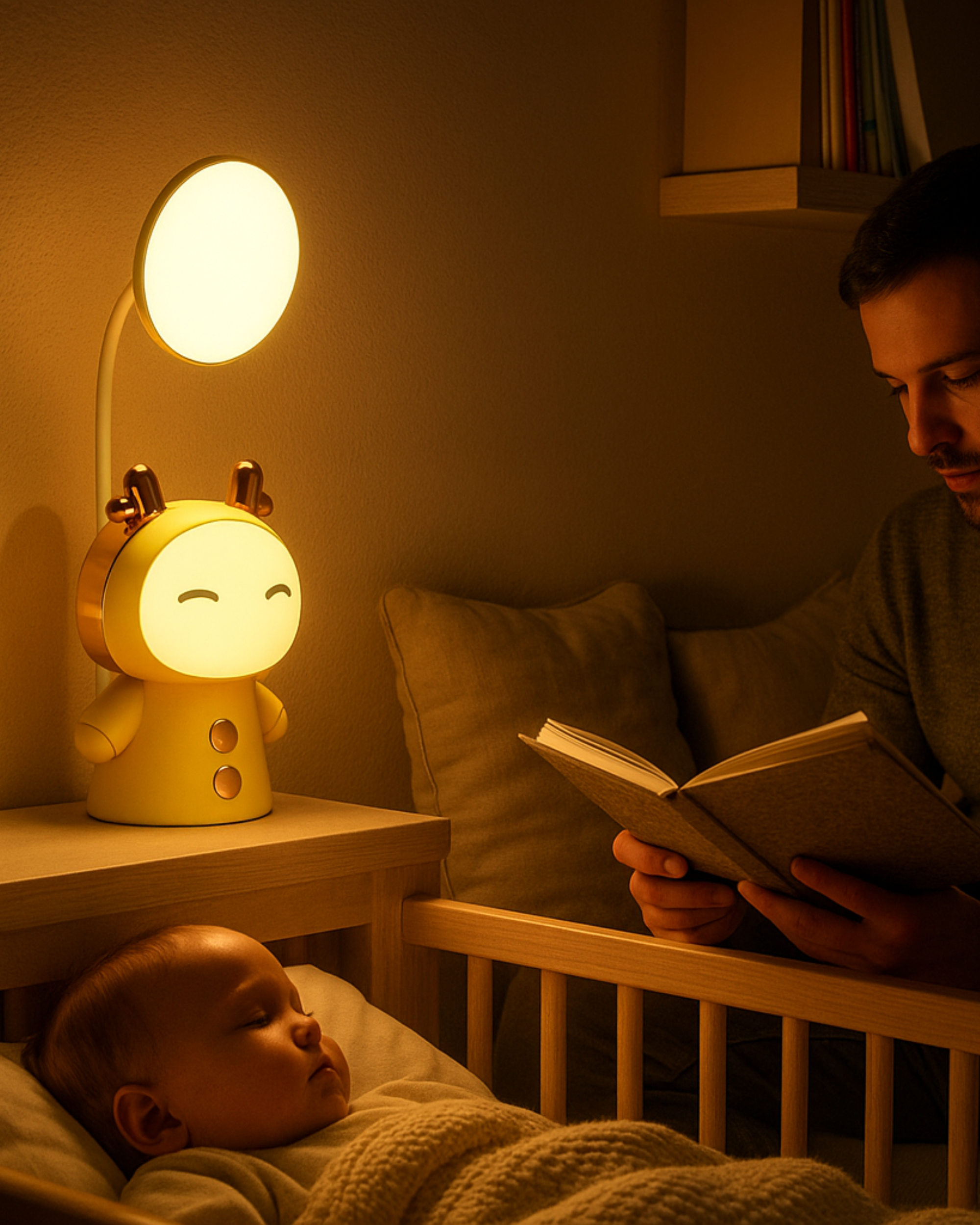 Cartoon USB Rechargeable Table Lamp Dual Light LED Lamp Student Kids Bedroom Reading Desk Lamp Night Light Home Decor