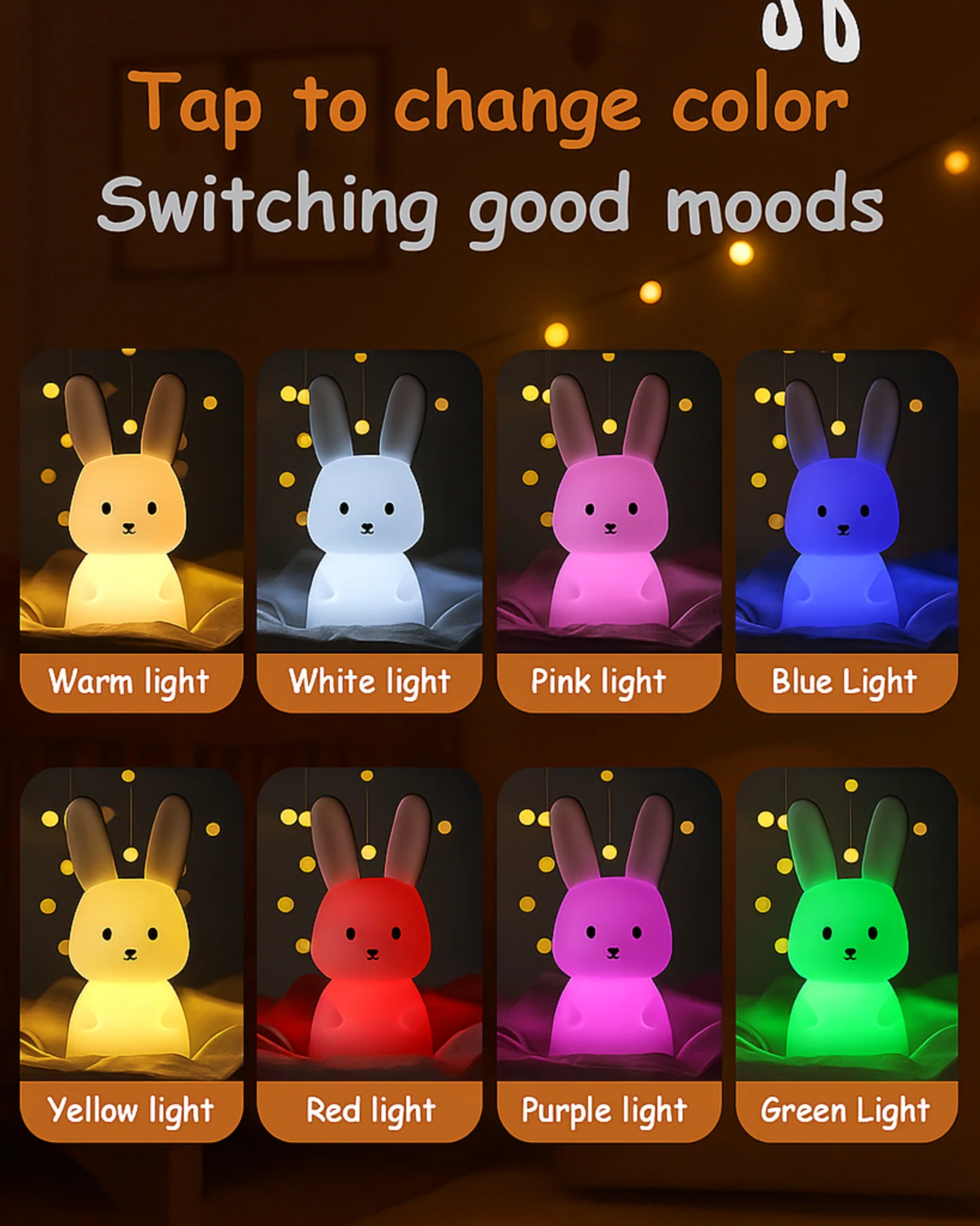 Soothing Bunny Silicone Night Light – Cozy Glow for Every Room