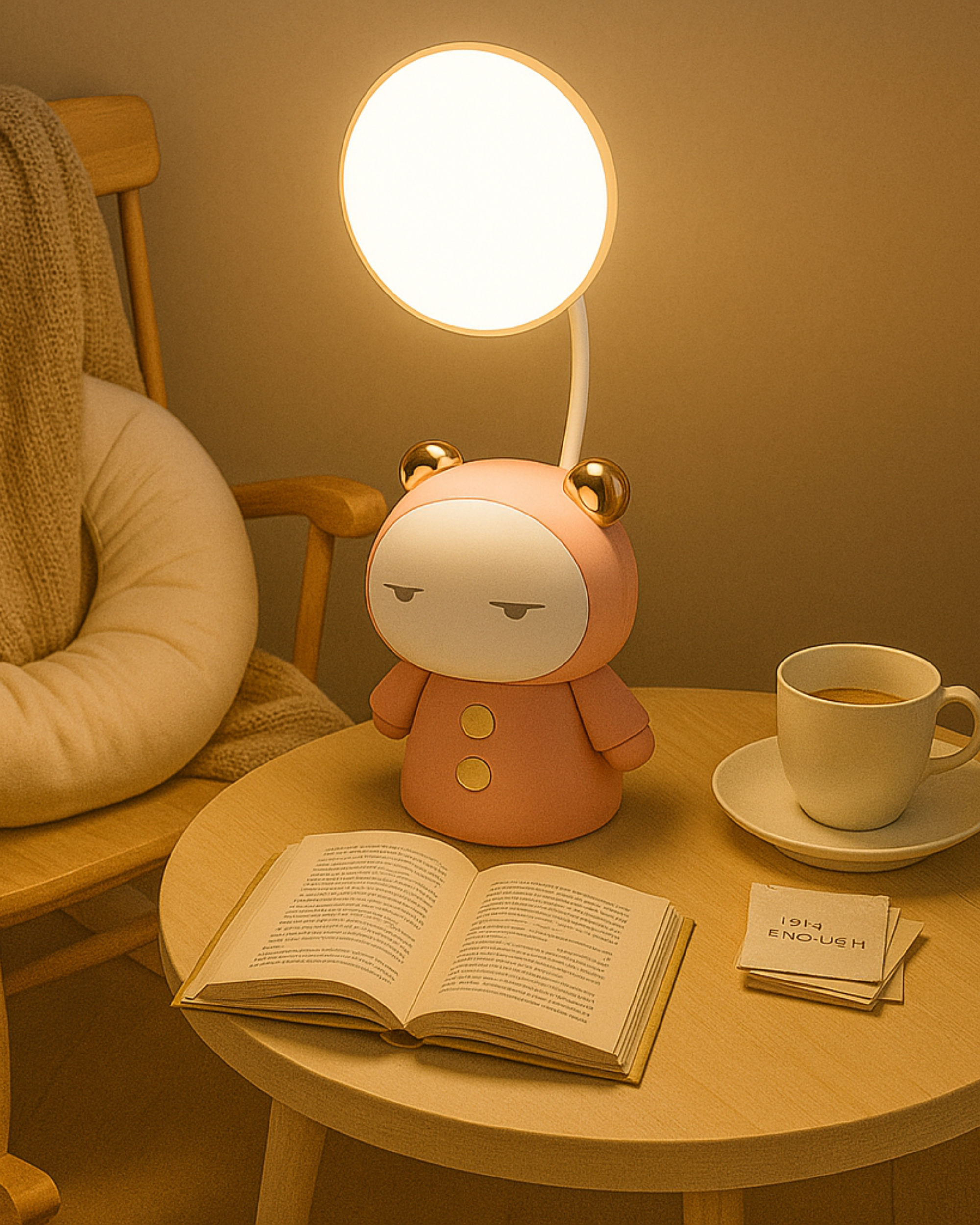 Cartoon USB Rechargeable Table Lamp Dual Light LED Lamp Student Kids Bedroom Reading Desk Lamp Night Light Home Decor