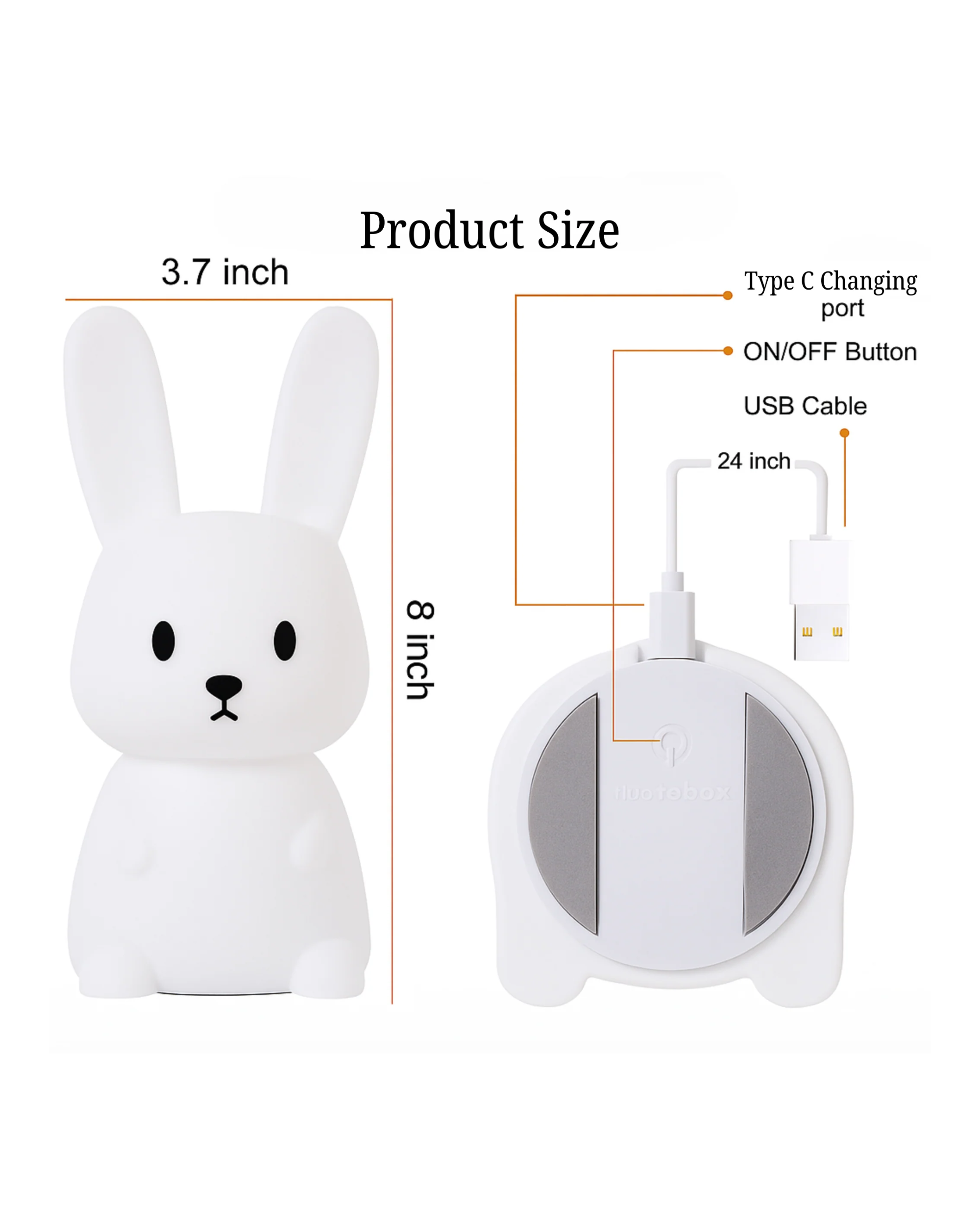 Soothing Bunny Silicone Night Light – Cozy Glow for Every Room