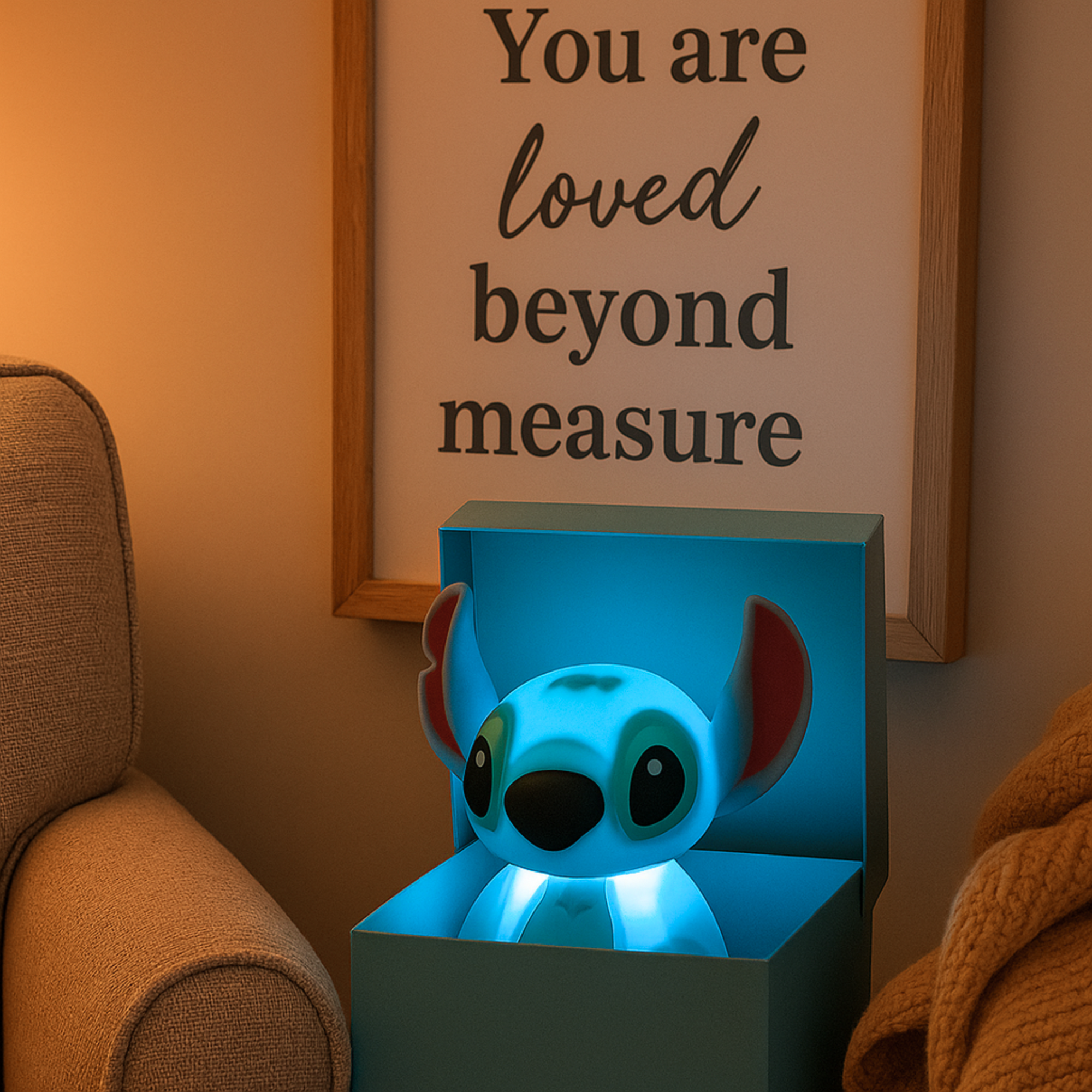 Stitch Night Light – USB Rechargeable Touch Lamp for Kids & Disney Fans
