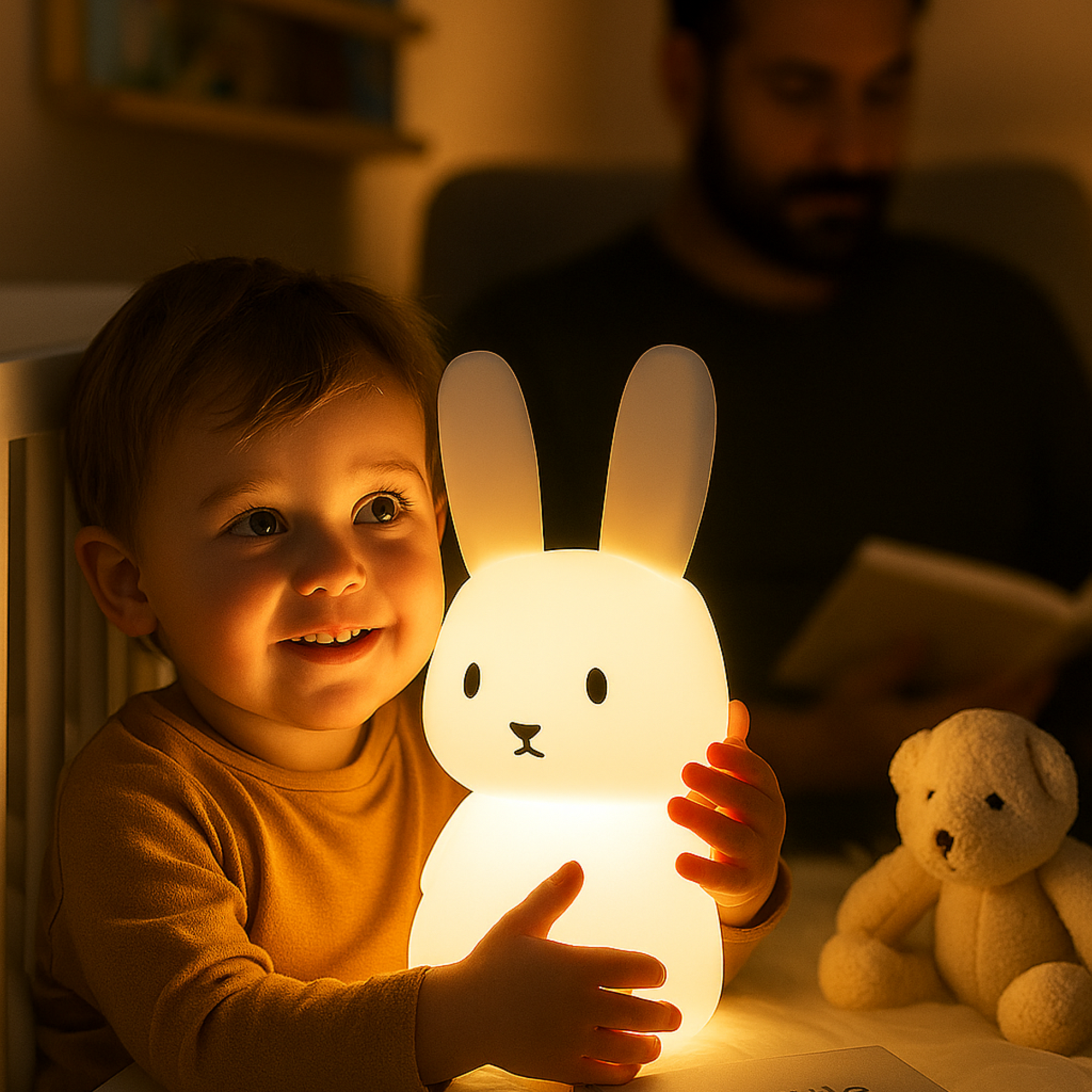LED Night light Silicone Rabbit Touch Sensor lamp Cute Animal Light Bedroom Decor Gift for Kid Baby Child Table Lamp Home Decor - Planet Glow