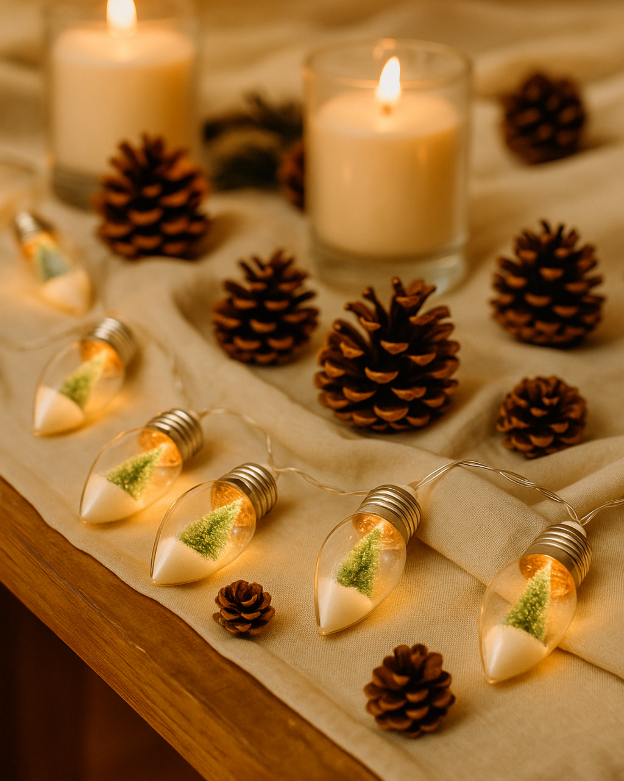 WishGlow LED Tree Garland Lights – Mini Tree Bulb String (Battery Powered, 1.5M / 2M)