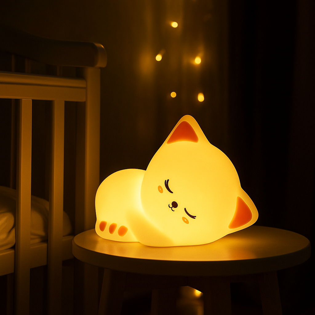 Sleeping Kitten Silicone Night Light – Soothing Glow for Peaceful Nights - Planet Glow