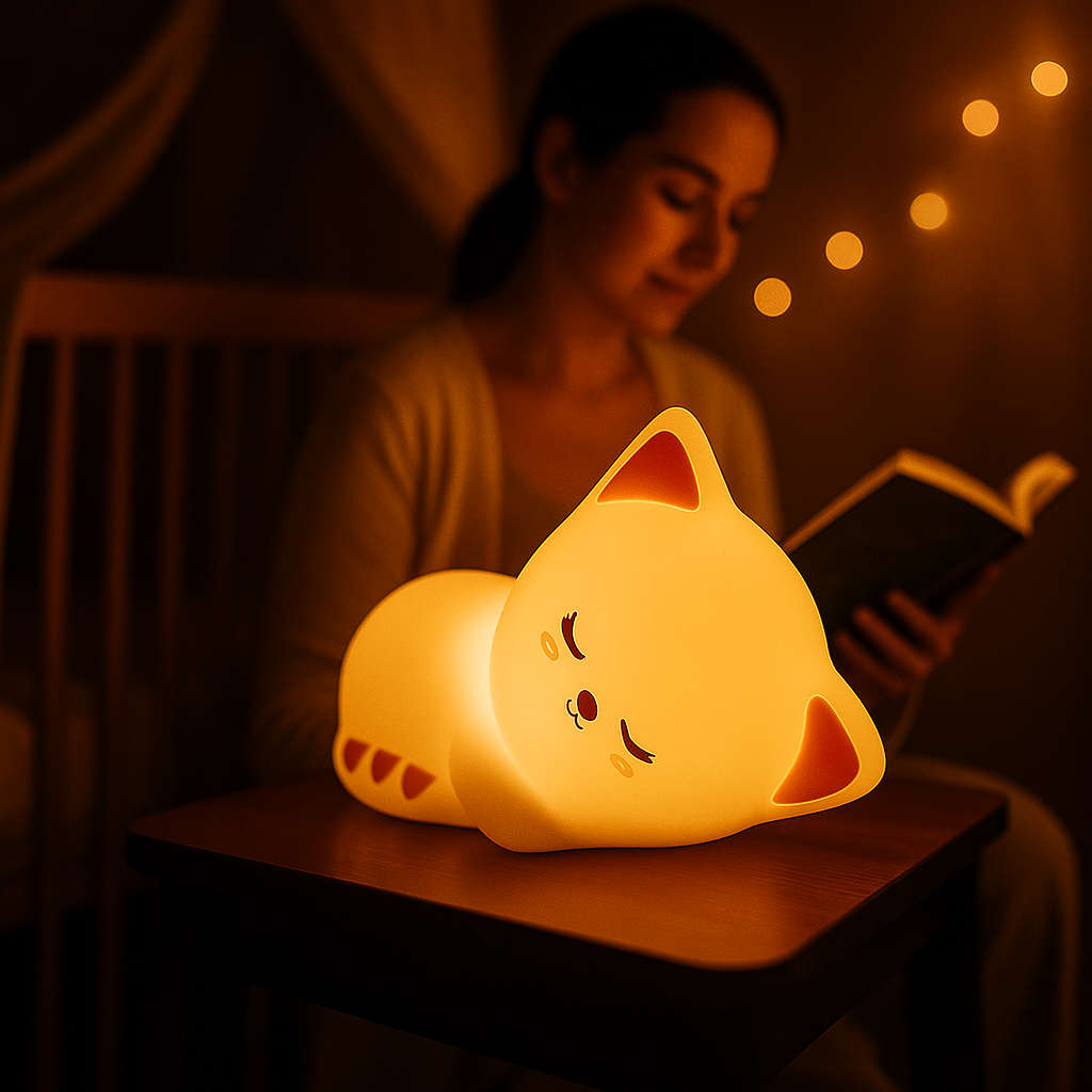 Sleeping Kitten Silicone Night Light – Soothing Glow for Peaceful Nights - Planet Glow
