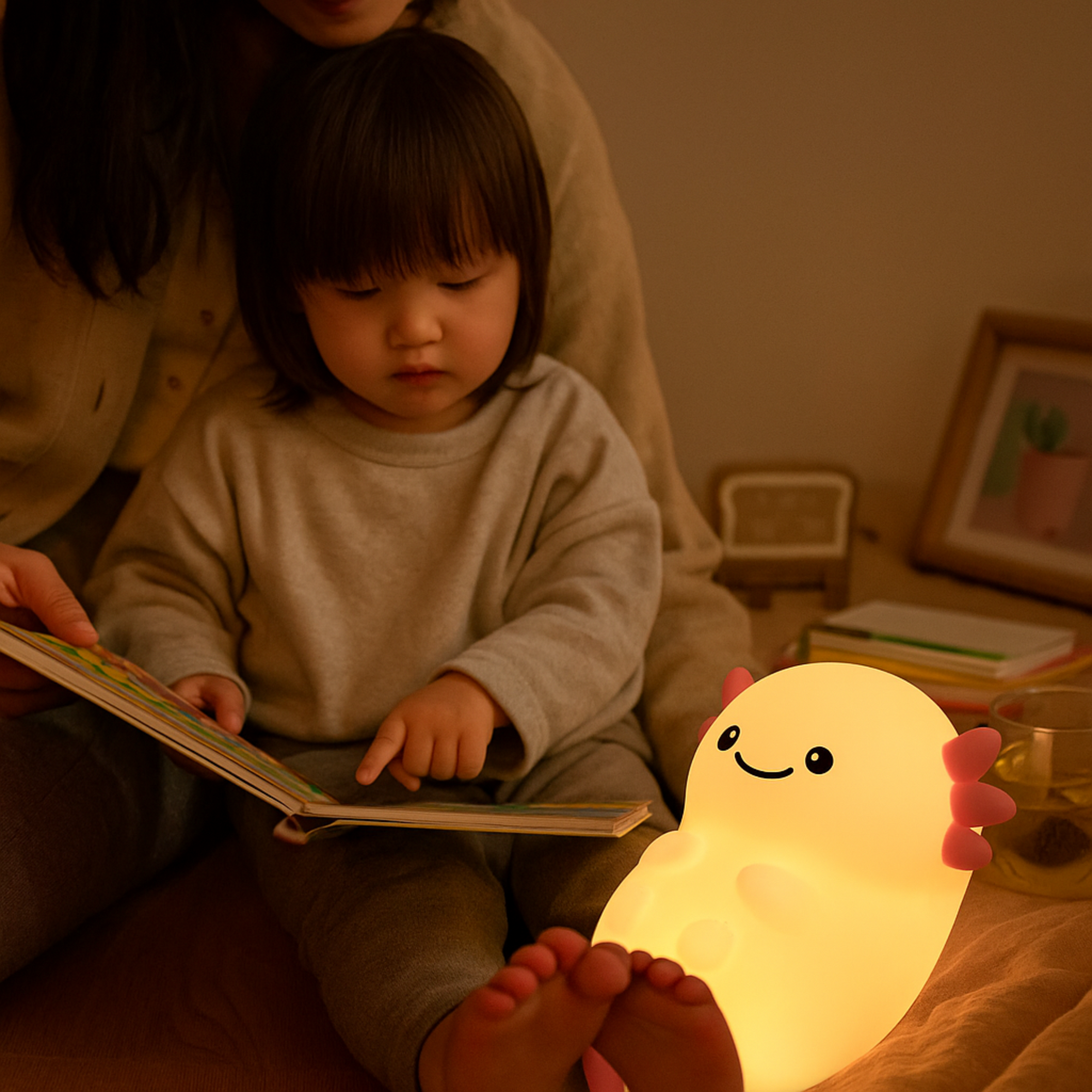 Decoration Animal Night Light Small Ornaments Cute Nursery Night Lamp White/Pink Percussive Dimmable Table Lamp Kids