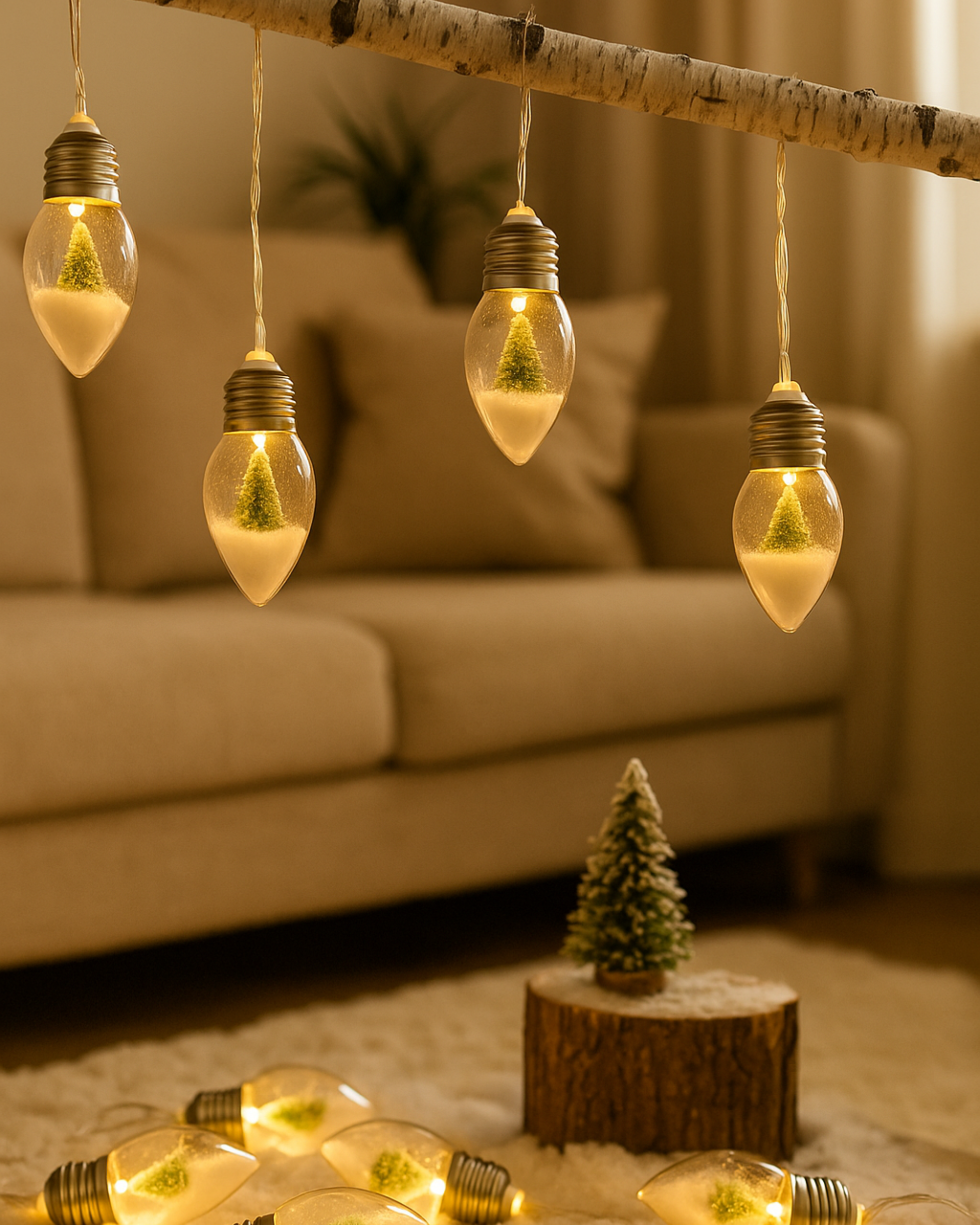 WishGlow LED Tree Garland Lights – Mini Tree Bulb String (Battery Powered, 1.5M / 2M)