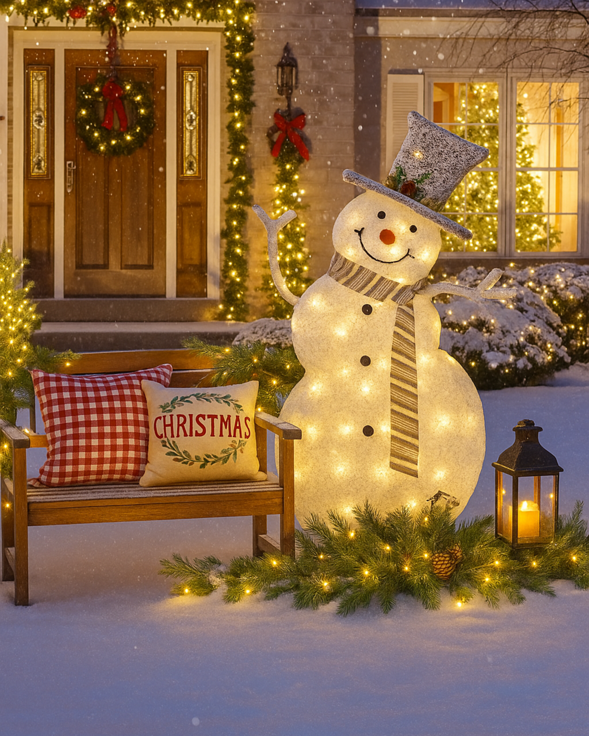 FrostGlow LED Snowman – Collapsible Outdoor Christmas Decoration (Battery Operated)