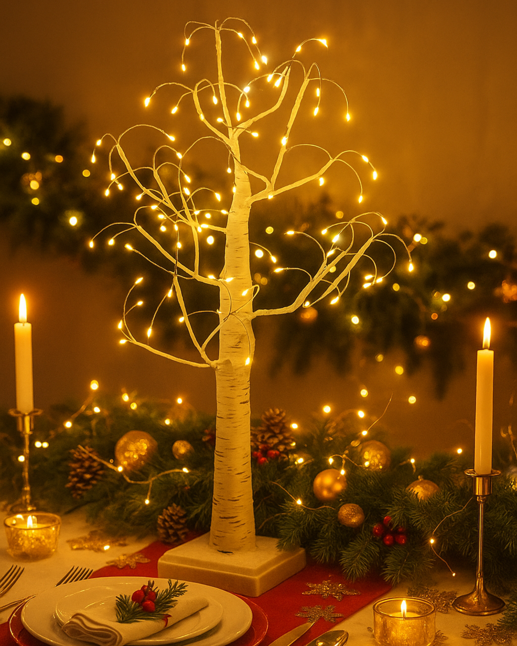Birch Glow LED Tree Lamp – 2.1 ft Festive Light Decoration - Planet Glow