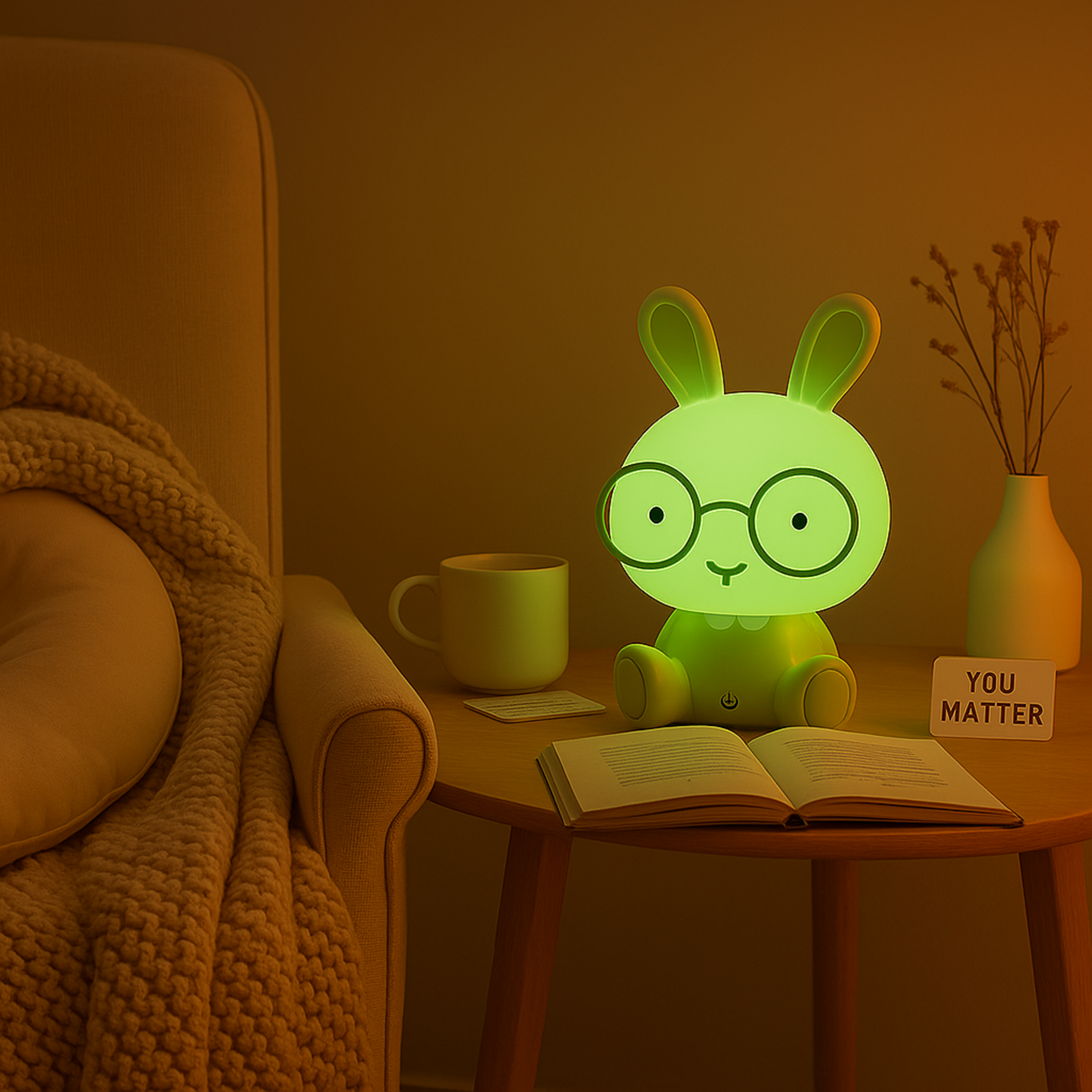 LED Night Light Touch Cartoon New Bunny Table Lamp Baby Kids Room Bedside Night Light Christmas Gifts Decor Home Bedroom Party