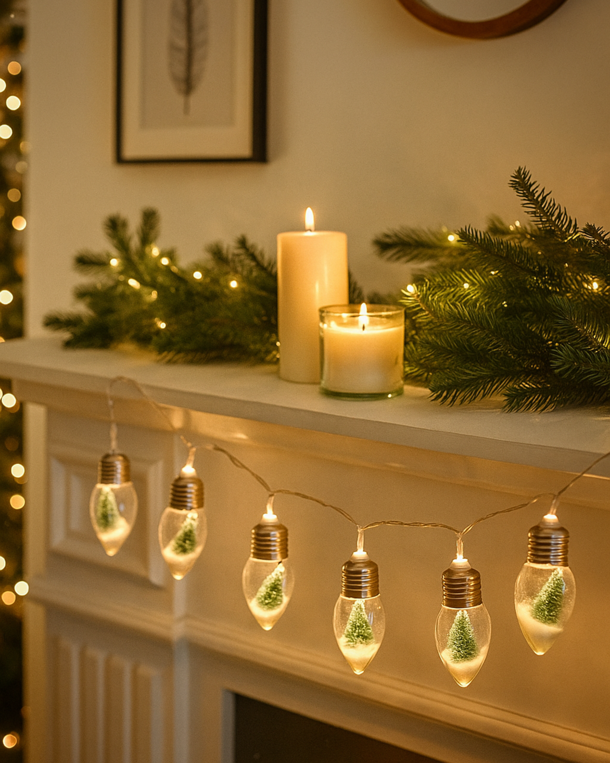 WishGlow LED Tree Garland Lights – Mini Tree Bulb String (Battery Powered, 1.5M / 2M)