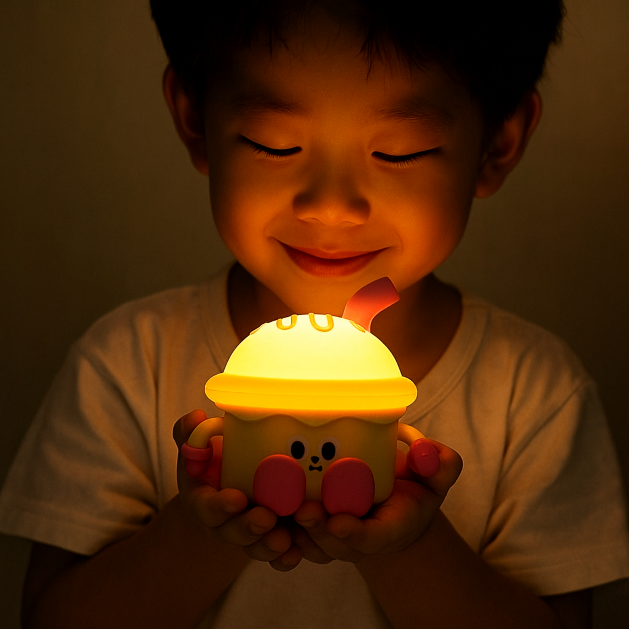 Creative Bedside Lamp Sleep Cute USB Rechargeable Night Light Rechargeable Touch Lamp Ice Cream Lamp For Children