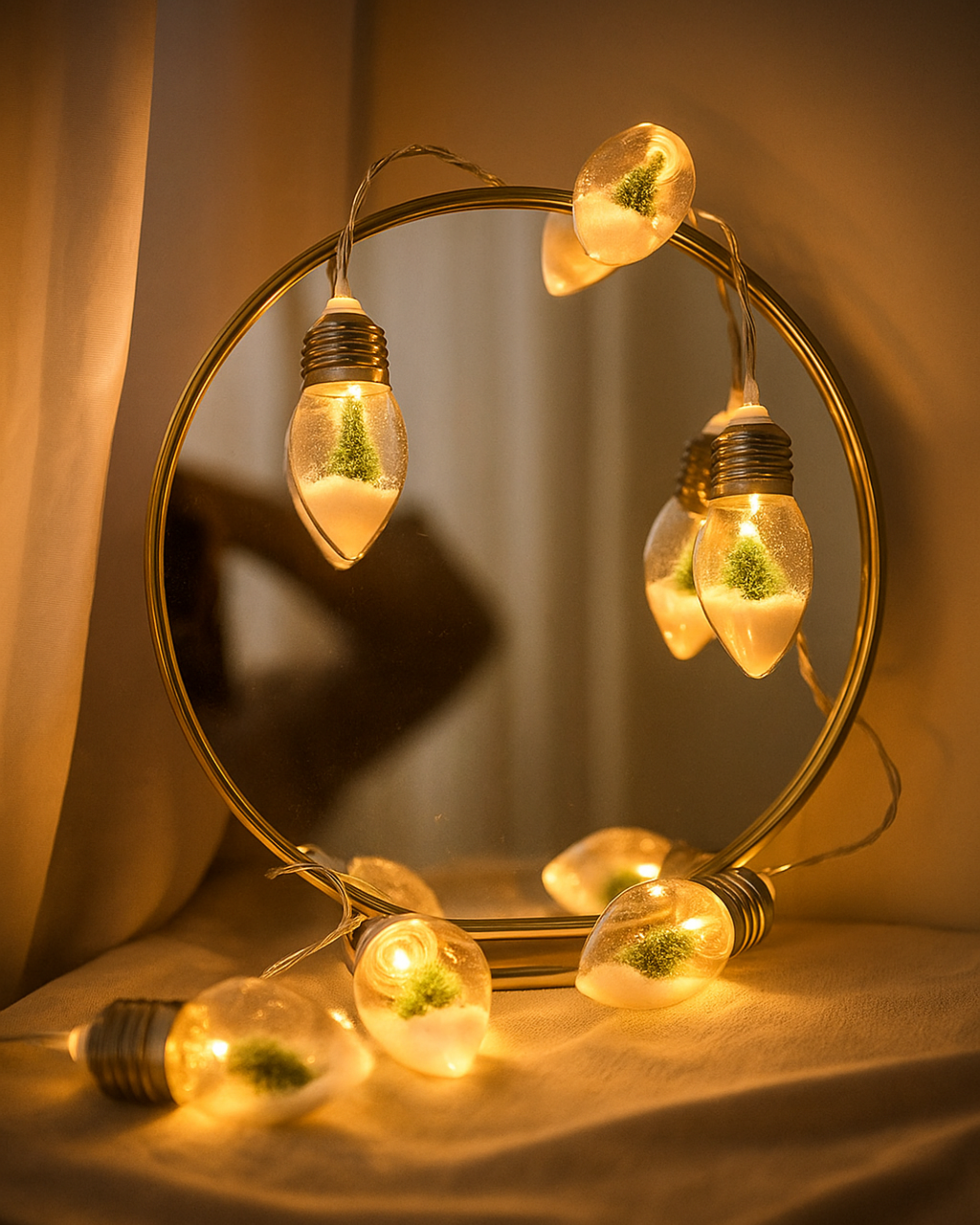 WishGlow LED Tree Garland Lights – Mini Tree Bulb String (Battery Powered, 1.5M / 2M)