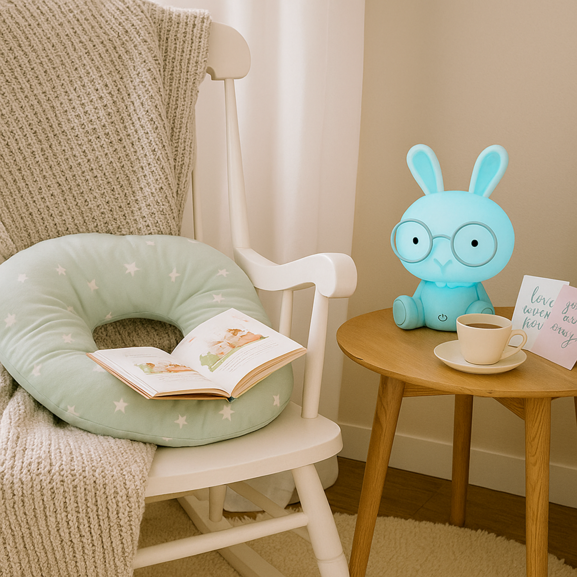 LED Night Light Touch Cartoon New Bunny Table Lamp Baby Kids Room Bedside Night Light Christmas Gifts Decor Home Bedroom Party