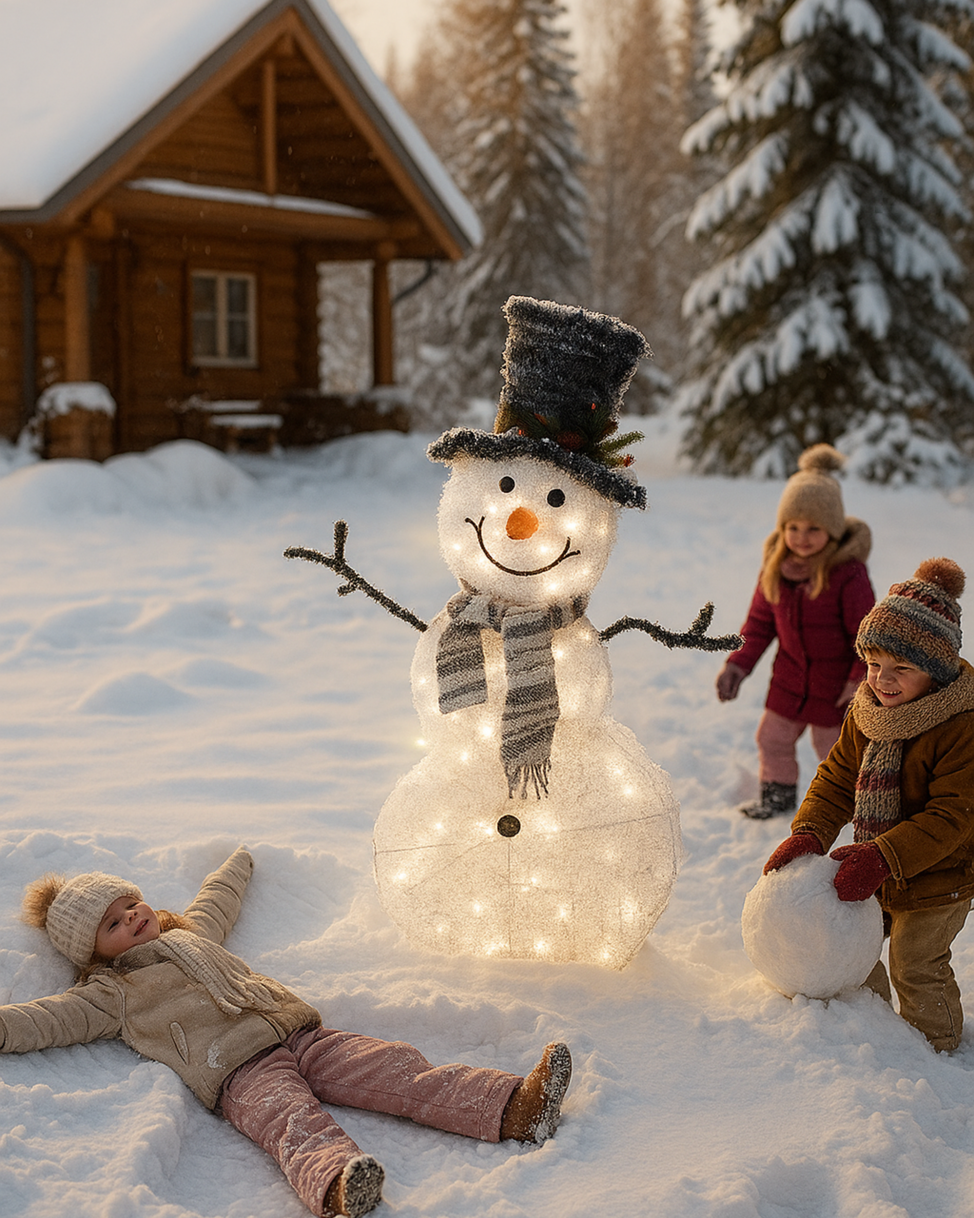 FrostGlow LED Snowman – Collapsible Outdoor Christmas Decoration (Battery Operated)