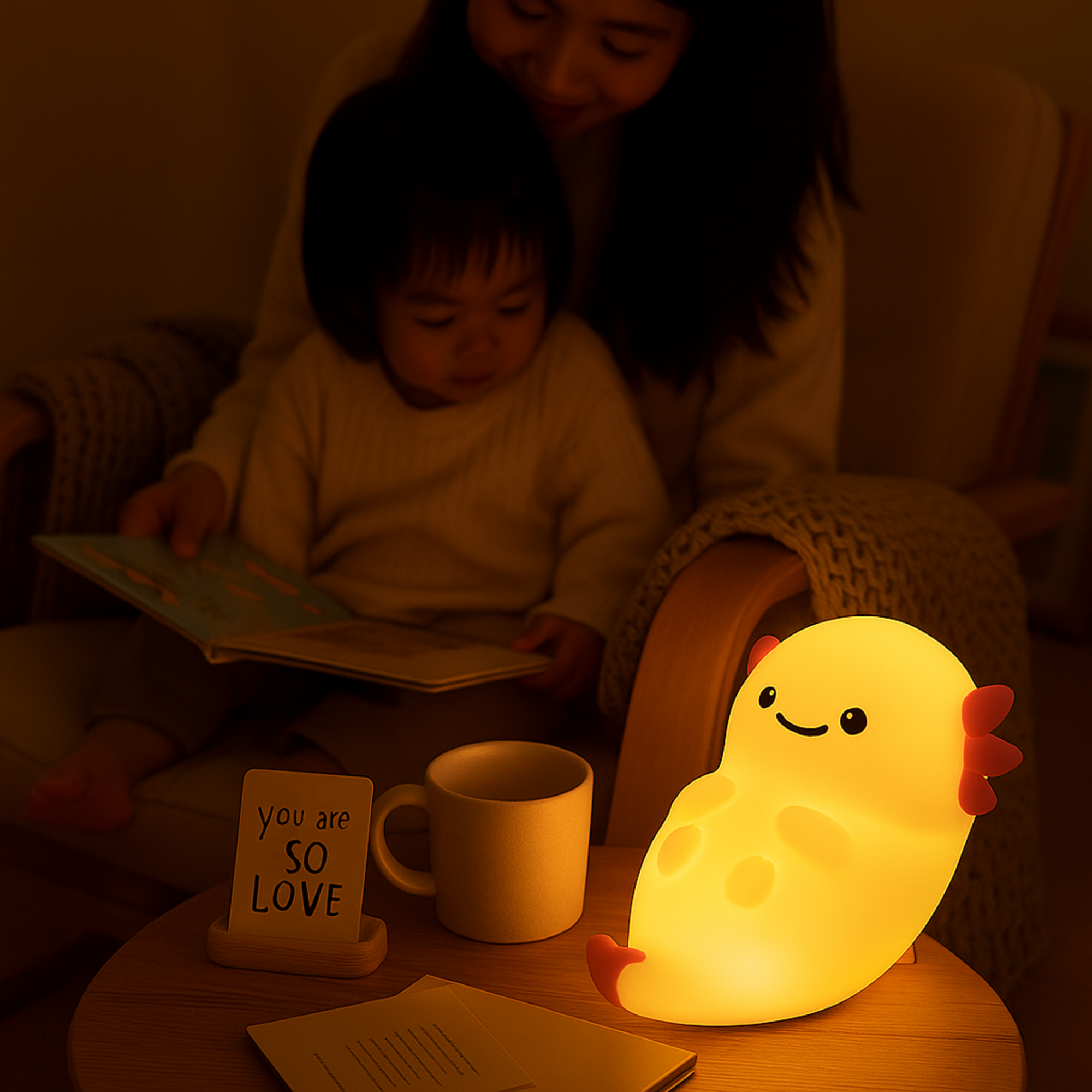 Decoration Animal Night Light Small Ornaments Cute Nursery Night Lamp White/Pink Percussive Dimmable Table Lamp Kids