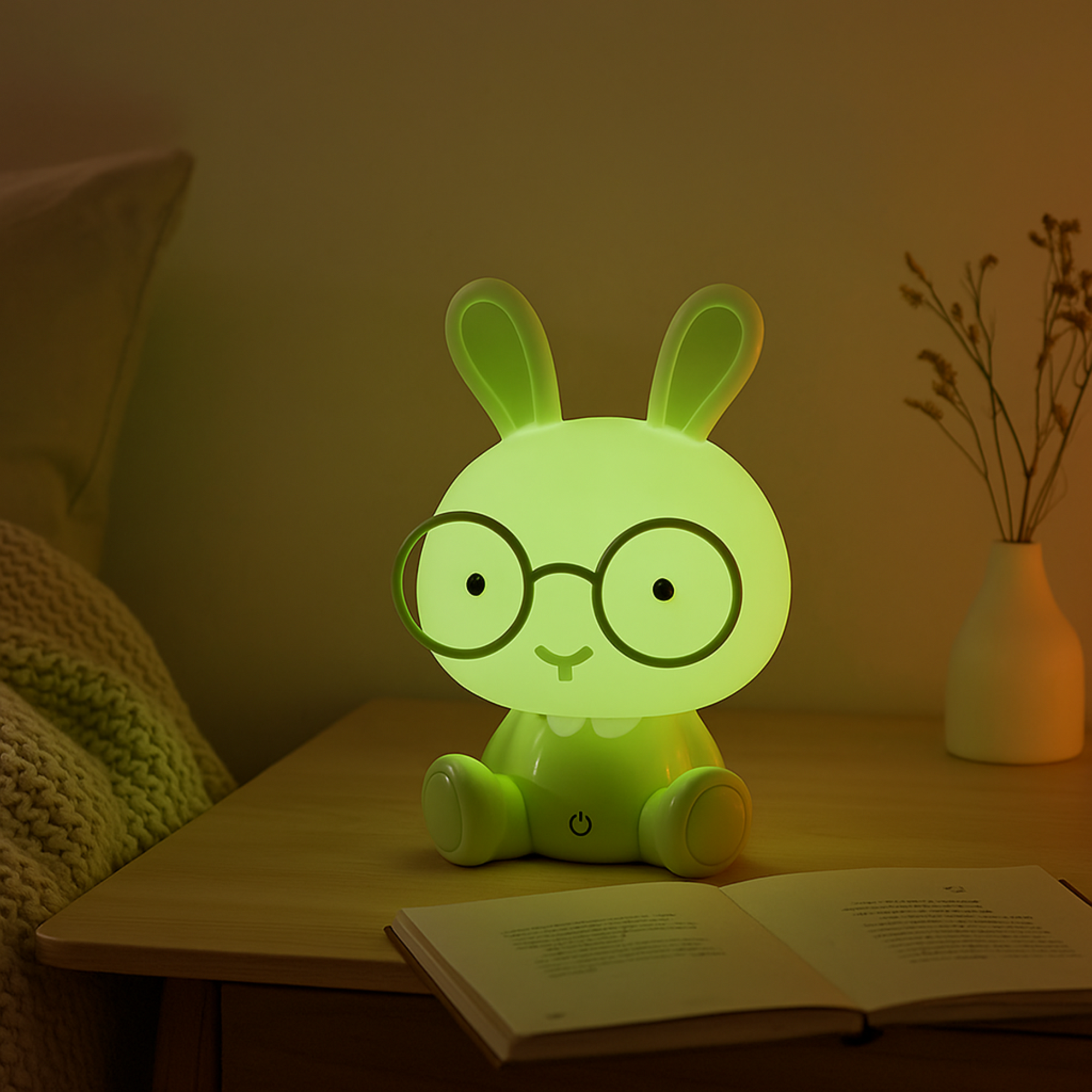 LED Night Light Touch Cartoon New Bunny Table Lamp Baby Kids Room Bedside Night Light Christmas Gifts Decor Home Bedroom Party