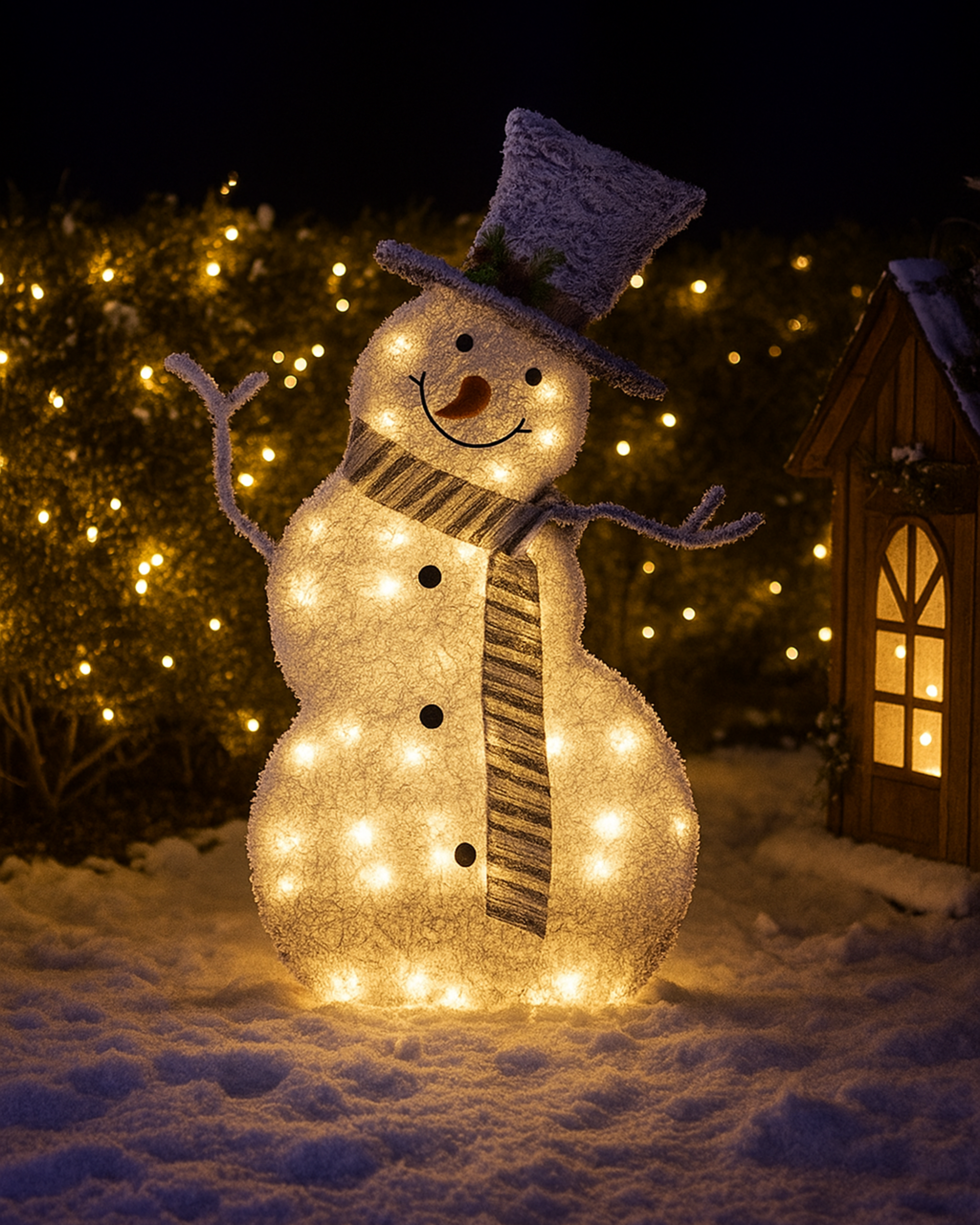 FrostGlow LED Snowman – Collapsible Outdoor Christmas Decoration (Battery Operated)