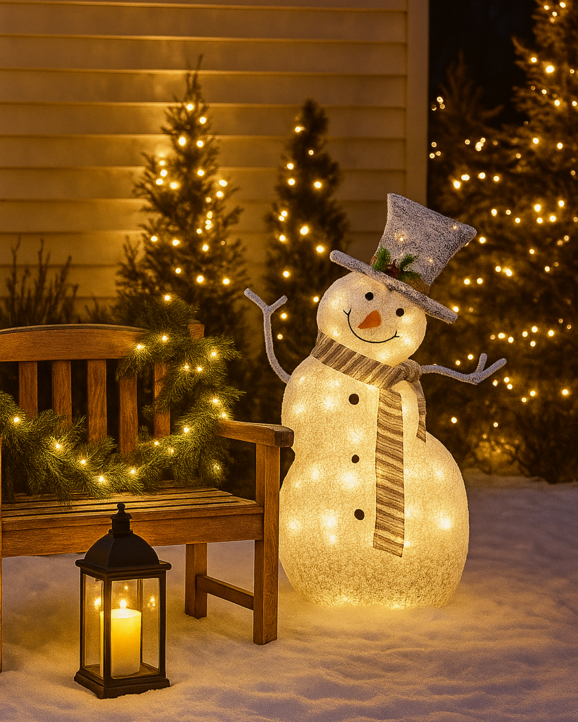 FrostGlow LED Snowman – Collapsible Outdoor Christmas Decoration (Battery Operated)