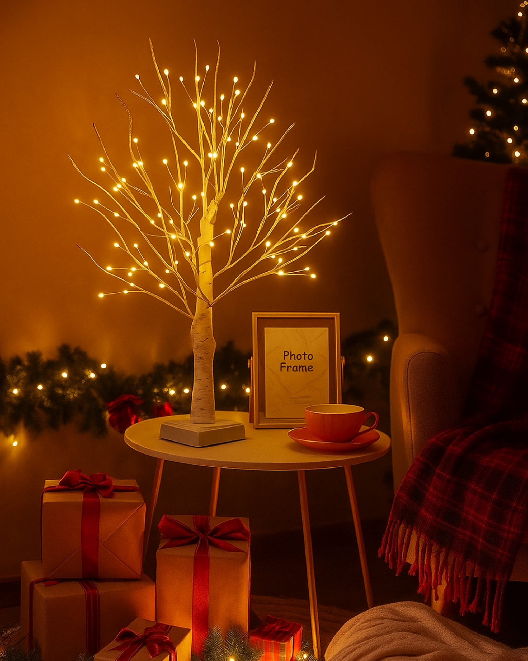 Birch Glow LED Tree Lamp – 2.1 ft Festive Light Decoration - Planet Glow
