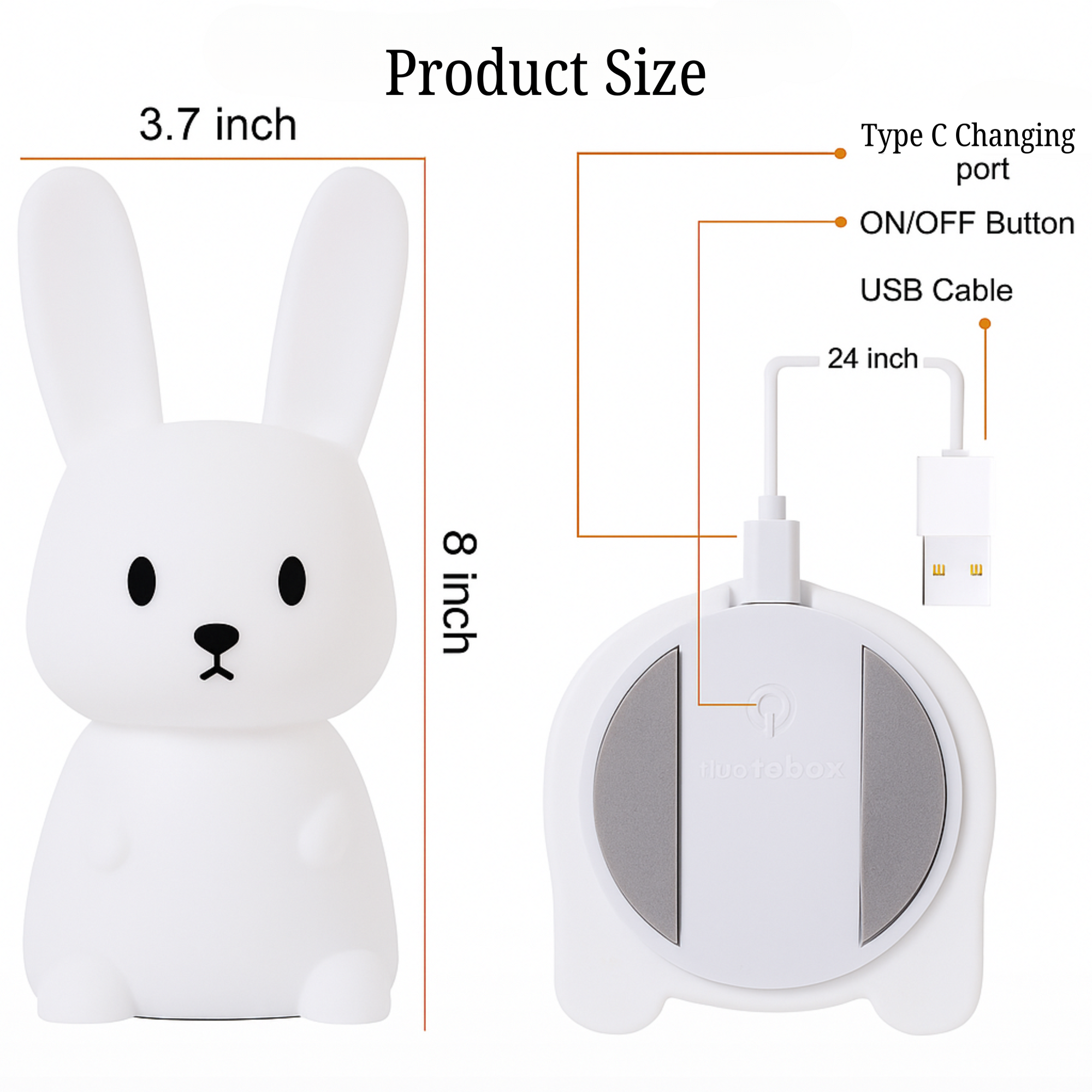 Soothing Bunny Silicone Night Light – Cozy Glow for Every Room