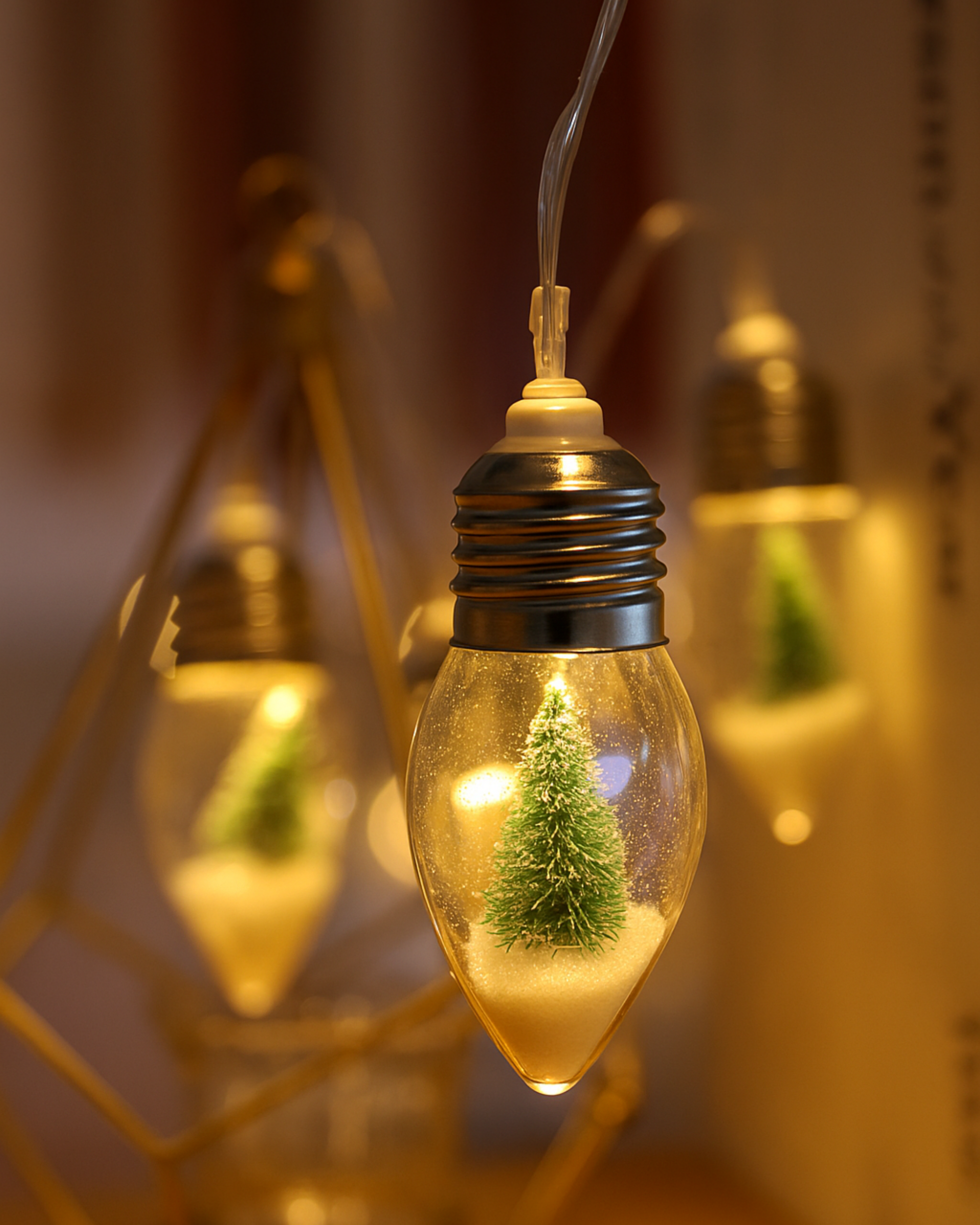 WishGlow LED Tree Garland Lights – Mini Tree Bulb String (Battery Powered, 1.5M / 2M)