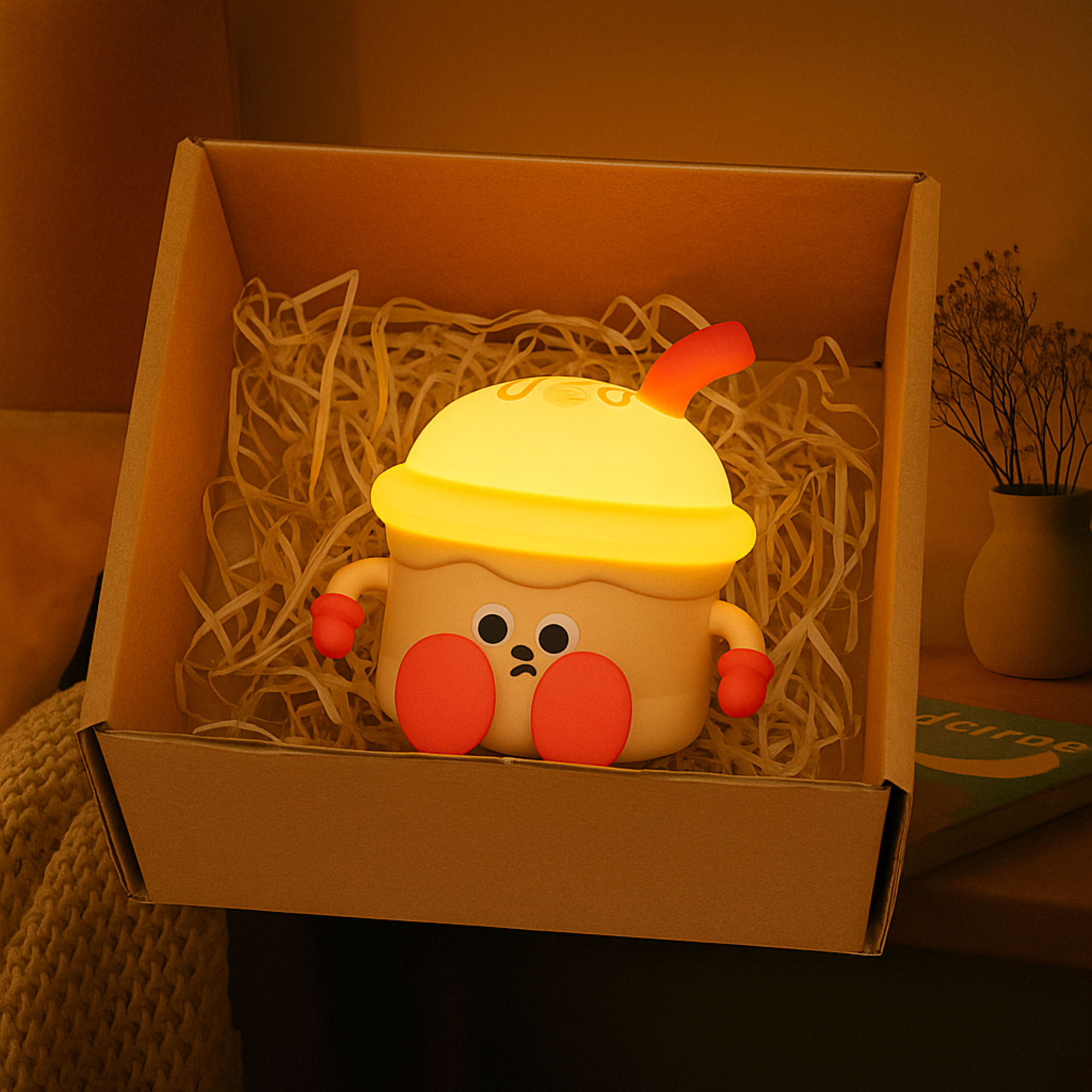 Creative Bedside Lamp Sleep Cute USB Rechargeable Night Light Rechargeable Touch Lamp Ice Cream Lamp For Children