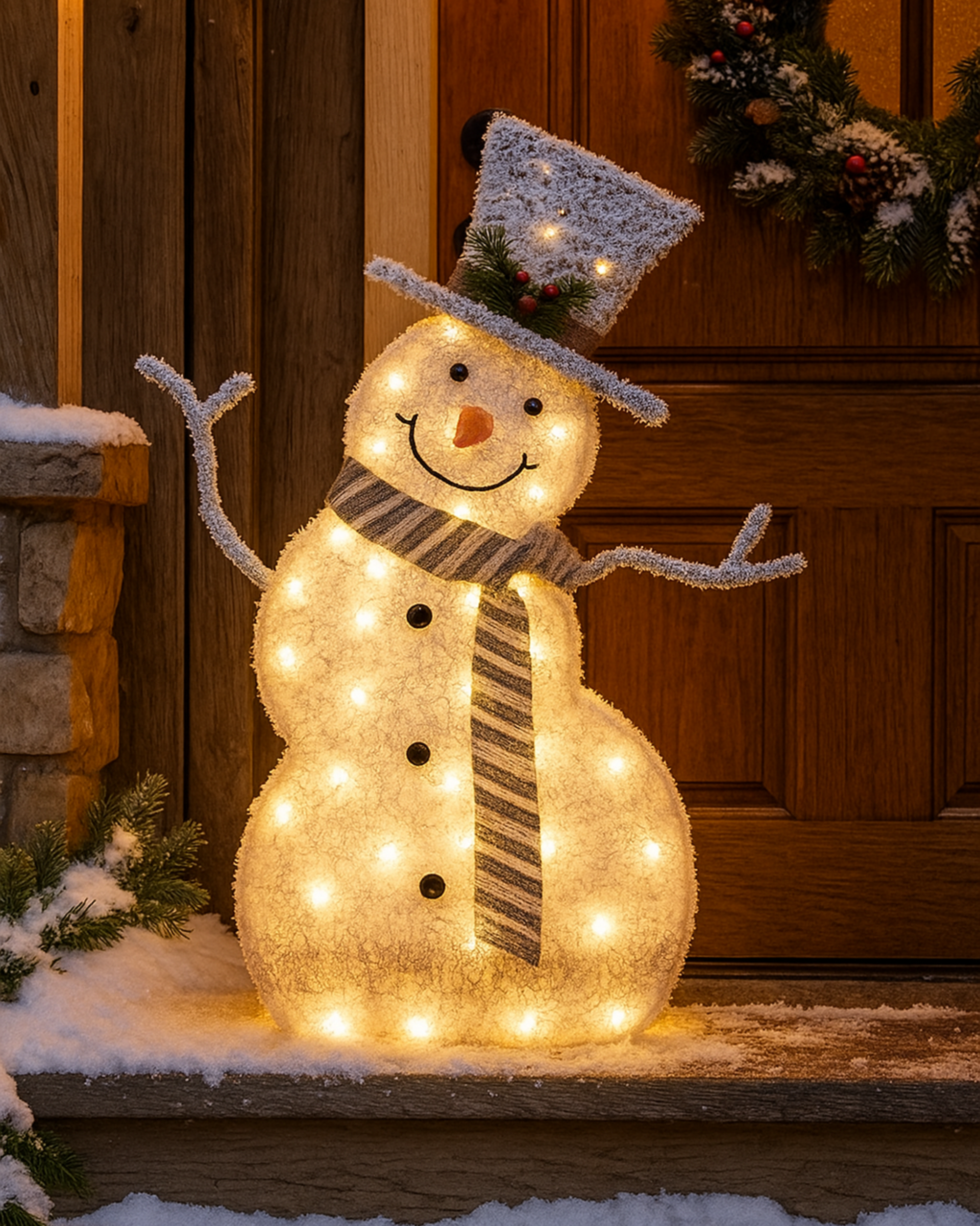 FrostGlow LED Snowman – Collapsible Outdoor Christmas Decoration (Battery Operated)