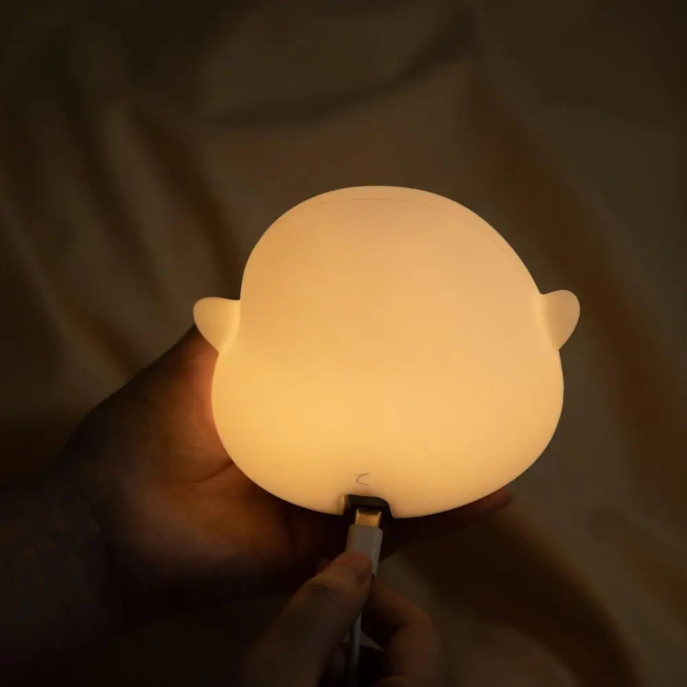 Duck Night Light Doudou Duck Silicone Lamp Pat Control USB Rechargeable Birthday Gift for Kids Soft Warm Room Decor - Planet Glow